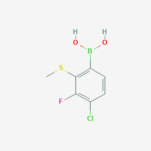 molecular formula C7H7BClFO2S B8207371 (4-Chloro-3-fluoro-2-methylsulfanylphenyl)boronic acid 