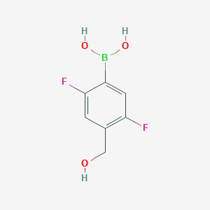 molecular formula C7H7BF2O3 B8207412 2,5-Difluoro-4-(hydroxymethyl)phenylboronic acid 