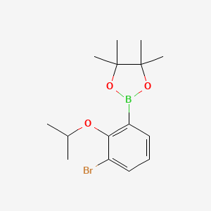 molecular formula C15H22BBrO3 B8207441 3-Bromo-2-isopropoxyphenylboronic acid pinacol ester 