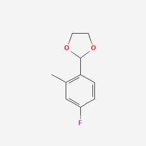 molecular formula C10H11FO2 B8207443 2-(4-Fluoro-2-methylphenyl)-1,3-dioxolane 
