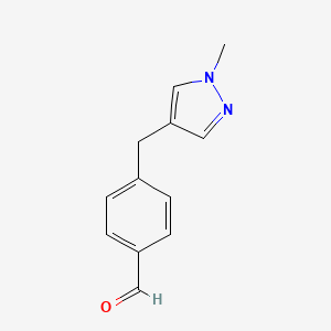molecular formula C12H12N2O B8207506 4-((1-Methyl-1H-pyrazol-4-yl)methyl)benzaldehyde 