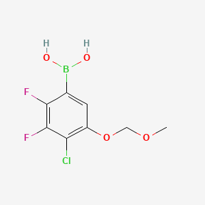 molecular formula C8H8BClF2O4 B8207509 4-Chloro-2,3-difluoro-5-(methoxymethoxy)phenylboronic acid 