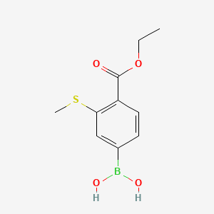 molecular formula C10H13BO4S B8207547 (4-(Ethoxycarbonyl)-3-(methylthio)phenyl)boronic acid 