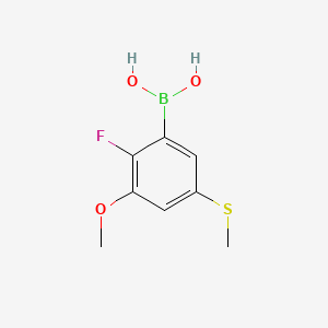 molecular formula C8H10BFO3S B8207549 (2-Fluoro-3-methoxy-5-(methylthio)phenyl)boronic acid 