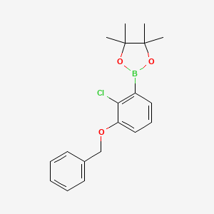 molecular formula C19H22BClO3 B8207598 2-(3-(Benzyloxy)-2-chlorophenyl)-4,4,5,5-tetramethyl-1,3,2-dioxaborolane 