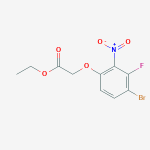 molecular formula C10H9BrFNO5 B8207659 Ethyl 2-(4-bromo-3-fluoro-2-nitrophenoxy)acetate 