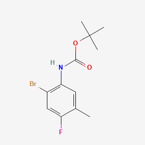 molecular formula C12H15BrFNO2 B8207791 tert-butyl N-(2-bromo-4-fluoro-5-methylphenyl)carbamate 