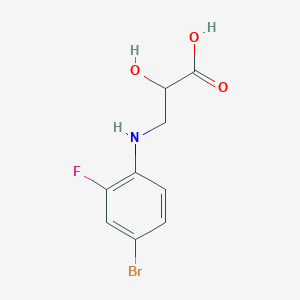 molecular formula C9H9BrFNO3 B8207852 3-(4-Bromo-2-fluoroanilino)-2-hydroxypropanoic acid 