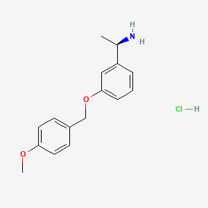 molecular formula C16H20ClNO2 B8207929 (1R)-1-[3-[(4-methoxyphenyl)methoxy]phenyl]ethanamine;hydrochloride 
