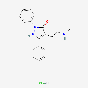 molecular formula C18H20ClN3O B8207945 4-[2-(methylamino)ethyl]-2,5-diphenyl-1H-pyrazol-3-one;hydrochloride 