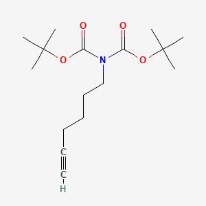 molecular formula C16H27NO4 B8207970 tert-butyl N-hex-5-ynyl-N-[(2-methylpropan-2-yl)oxycarbonyl]carbamate 
