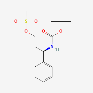 molecular formula C15H23NO5S B8207983 [(3R)-3-[(2-methylpropan-2-yl)oxycarbonylamino]-3-phenylpropyl] methanesulfonate 