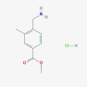 molecular formula C10H14ClNO2 B8207985 Methyl 4-(aminomethyl)-3-methylbenzoate hydrochloride 