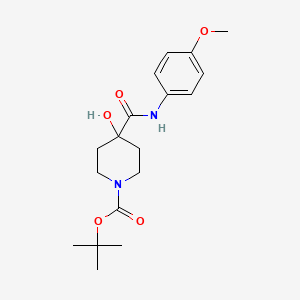 molecular formula C18H26N2O5 B8207999 Tert-butyl 4-hydroxy-4-[(4-methoxyphenyl)carbamoyl]piperidine-1-carboxylate 