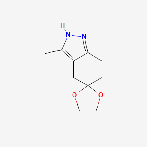molecular formula C10H14N2O2 B8208026 3'-Methyl-1',4',6',7'-tetrahydrospiro[1,3-dioxolane-2,5'-indazole] 