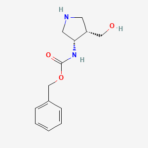 molecular formula C13H18N2O3 B8208071 benzyl N-[(3S,4S)-4-(hydroxymethyl)pyrrolidin-3-yl]carbamate 