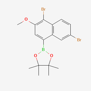 molecular formula C17H19BBr2O3 B8208185 2-(4,7-Dibromo-3-methoxynaphthalen-1-yl)-4,4,5,5-tetramethyl-1,3,2-dioxaborolane 