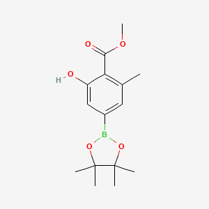 molecular formula C15H21BO5 B8208207 Methyl 2-hydroxy-6-methyl-4-(4,4,5,5-tetramethyl-1,3,2-dioxaborolan-2-yl)benzoate 