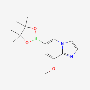 molecular formula C14H19BN2O3 B8208210 8-Methoxy-6-(4,4,5,5-tetramethyl-1,3,2-dioxaborolan-2-yl)imidazo[1,2-a]pyridine 