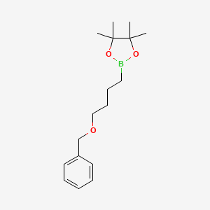 molecular formula C17H27BO3 B8208227 2-(4-(苯甲氧基)丁基)-4,4,5,5-四甲基-1,3,2-二氧杂硼环烷 