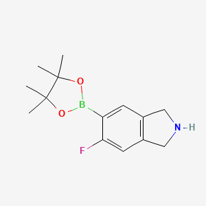 molecular formula C14H19BFNO2 B8208235 5-fluoro-6-(4,4,5,5-tetramethyl-1,3,2-dioxaborolan-2-yl)-2,3-dihydro-1H-isoindole 