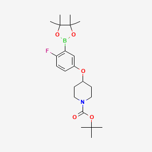 Tert-butyl 4-[4-fluoro-3-(4,4,5,5-tetramethyl-1,3,2-dioxaborolan-2-yl)phenoxy]piperidine-1-carboxylate