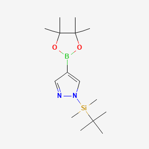 molecular formula C15H29BN2O2Si B8208269 Tert-butyl-dimethyl-[4-(4,4,5,5-tetramethyl-1,3,2-dioxaborolan-2-yl)pyrazol-1-yl]silane 