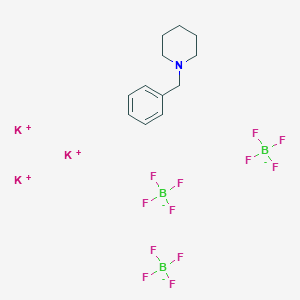 molecular formula C12H17B3F12K3N B8208354 Tripotassium;1-benzylpiperidine;tritetrafluoroborate 