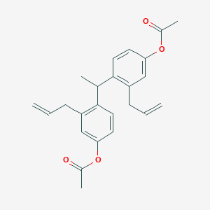 molecular formula C24H26O4 B8208418 [4-[1-(4-Acetyloxy-2-prop-2-enylphenyl)ethyl]-3-prop-2-enylphenyl] acetate 