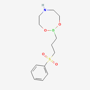 molecular formula C13H20BNO4S B8208439 3-(Phenylsulfonyl)propylboronic acid diethanolamine ester 