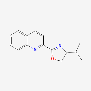 molecular formula C15H16N2O B8208513 4-Isopropyl-2-(quinolin-2-yl)-4,5-dihydrooxazole 