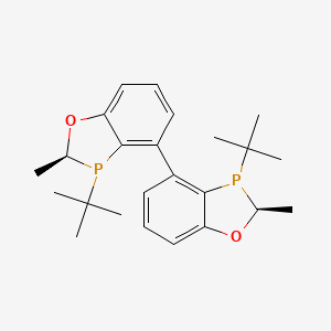 molecular formula C24H32O2P2 B8208548 (2S)-3-tert-butyl-4-[(2S)-3-tert-butyl-2-methyl-2H-1,3-benzoxaphosphol-4-yl]-2-methyl-2H-1,3-benzoxaphosphole 