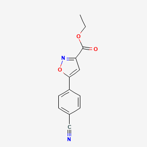 molecular formula C13H10N2O3 B8208599 Ethyl 5-(4-Cyanophenyl)isoxazole-3-carboxylate 