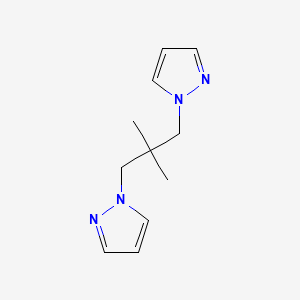 molecular formula C11H16N4 B8208600 1-(2,2-Dimethyl-3-pyrazol-1-ylpropyl)pyrazole 