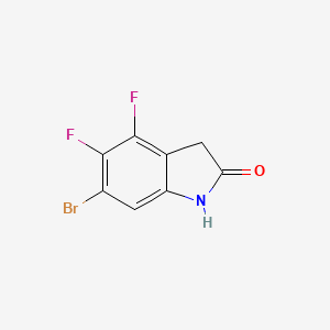 molecular formula C8H4BrF2NO B8208614 6-Bromo-4,5-difluoro-1,3-dihydroindol-2-one 