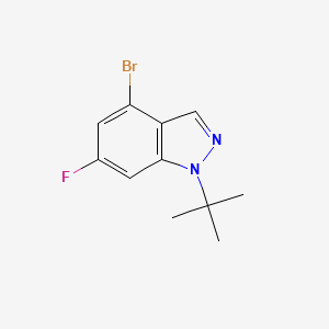 molecular formula C11H12BrFN2 B8208628 4-Bromo-1-tert-butyl-6-fluoroindazole 