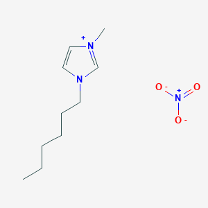 molecular formula C10H19N3O3 B8208648 1-己基-3-甲基-1H-咪唑-3-鎓硝酸盐 