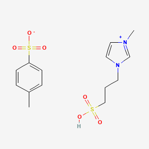 molecular formula C14H20N2O6S2 B8208655 1-Methyl-3-(3-sulphopropyl)-imidazolium p-toluenesulphonate 