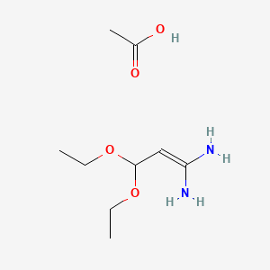 molecular formula C9H20N2O4 B8208677 Acetic acid;3,3-diethoxyprop-1-ene-1,1-diamine 