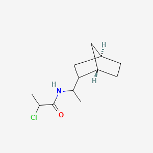 molecular formula C12H20ClNO B8208678 N-[1-[(1S,4R)-2-bicyclo[2.2.1]heptanyl]ethyl]-2-chloropropanamide 