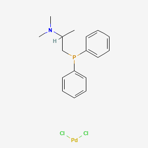 molecular formula C17H22Cl2NPPd B8208736 dichloropalladium;1-diphenylphosphanyl-N,N-dimethylpropan-2-amine 