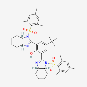 molecular formula C42H54N4O5S2 B8208778 4-tert-Butyl-2,6-bis[(4S,5S)-4,5-tetramethylene-1-(2,4,6-trimethylbenzenesulfonyl)imidazolin-2-yl]phenol 
