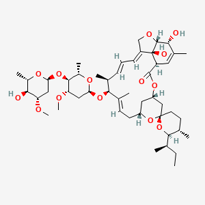 molecular formula C48H74O14 B8208831 (1R,4S,5'S,6R,6'R,8R,10E,12S,13S,14E,16E,20R,21R,24S)-6'-[(2R)-Butan-2-yl]-21,24-dihydroxy-12-[(2R,4S,5S,6S)-5-[(2S,4S,5S,6S)-5-hydroxy-4-methoxy-6-methyloxan-2-yl]oxy-4-methoxy-6-methyloxan-2-yl]oxy-5',11,13,22-tetramethylspiro[3,7,19-trioxatetracyclo[15.6.1.14,8.020,24]pentacosa-10,14,16,22-tetraene-6,2'-oxane]-2-one 