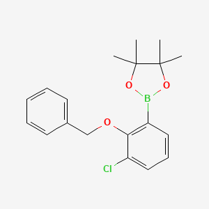 molecular formula C19H22BClO3 B8208854 2-Benzyloxy-3-chlorophenylboronic acid pinacol ester 