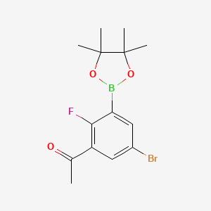 molecular formula C14H17BBrFO3 B8208855 3-Acetyl-5-bromo-2-fluorophenylboronic acid pinacol ester 