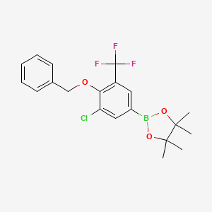 molecular formula C20H21BClF3O3 B8208904 4-(Benzyloxy)-5-chloro-3-(trifluoromethyl)phenylboronic acid pinacol ester 