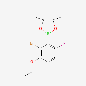 molecular formula C14H19BBrFO3 B8208926 2-(2-Bromo-3-ethoxy-6-fluorophenyl)-4,4,5,5-tetramethyl-1,3,2-dioxaborolane 