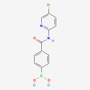 molecular formula C12H10BBrN2O3 B8208932 4-(5-Bromo-pyridin-2-yl)aminocarbonylphenylboronic acid 