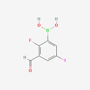 molecular formula C7H5BFIO3 B8208957 (2-Fluoro-3-formyl-5-iodophenyl)boronic acid 