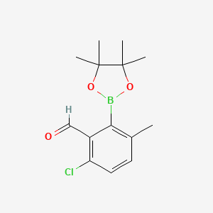 molecular formula C14H18BClO3 B8208974 3-Chloro-2-formyl-6-methylphenylboronic acid pinacol ester 